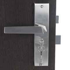 Handle Waala Sana-CYS-BSK 8 inch 60mm Stainless Steel Silver Cylindrical Plate Both Side Key Mortise Door Lock Set