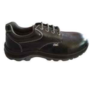 Allen Cooper AC-1212 Leather Steel Toe Black Safety Shoes, Size: 8