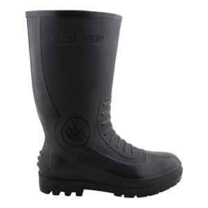 Foot Trends 12 inch PVC Steel Toe Black Safety Gumboot, Size: 10