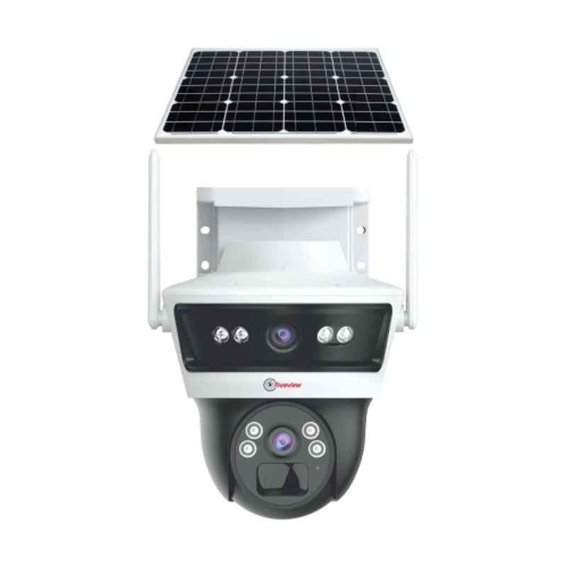 Trueview T18200 3+3MP 4G Mini PT Outdoor Solar Power Linkage Sim Camera with Water Proof & 2 Way Talk Advanced CCTV Surveillance Solution,