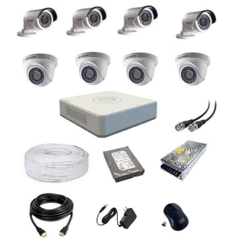 Hikvision 2MP 4 Pcs Dome & 4 Pcs Bullet Camera with 8 Channel DVR Kit, MNG104