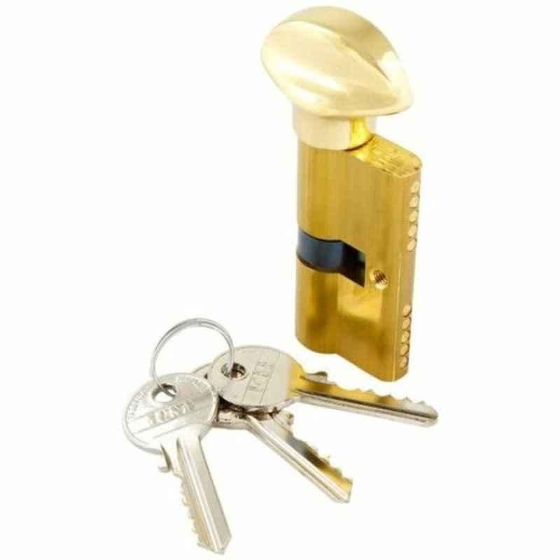 ICSA 60mm Gold Steel Cylinder Lock with Key