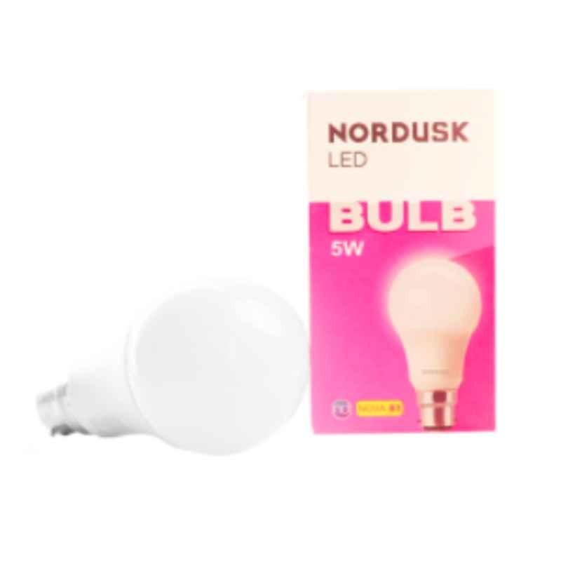 Nordusk Nova B3 5W B22 Cool Day White LED Regular Bulb, NBU-10056 (Pack of 10)