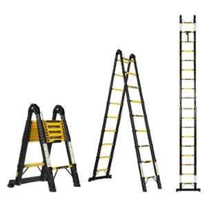 Corvids 18 Step 18.5 ft Iron & Carbon Steel A-Type Foldable Extension Telescopic Ladder, CCLT-D56IR