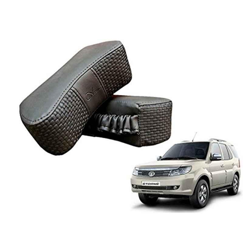 Kozdiko 2 Pcs Memory Foam Grey Luxurious Neck Rest Cushion Pillow Set for Tata Safari Strome