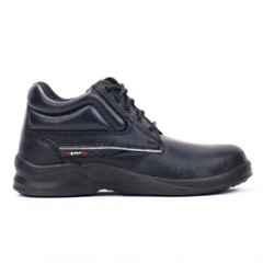 Perf Turbo-X High Buff Grain Leather Steel Toe Black Safety Shoes, Size: 7