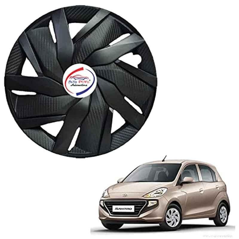 Auto Pearl 4 Pcs 13 inch ABS Black EGLS11 Hubcap Wheel Cover Set with Retention Ring for Hyundai SNTRO 2018 D Lite