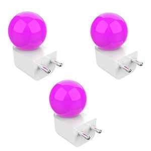 Fybros Bloom 0.5W Polycarbonate Pink Round LED Night Bulb with Plug & Play, FLS5297C (Pack of 3)