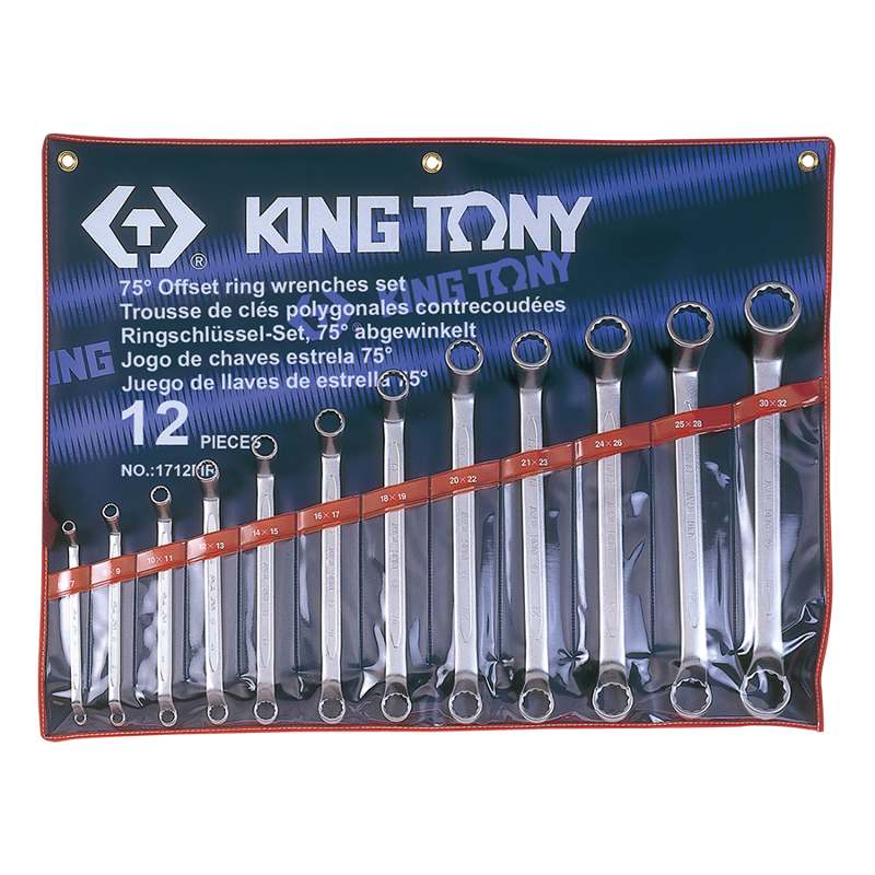 King Tony 12 PCS Offset Ring Wrench Set, 1712MR