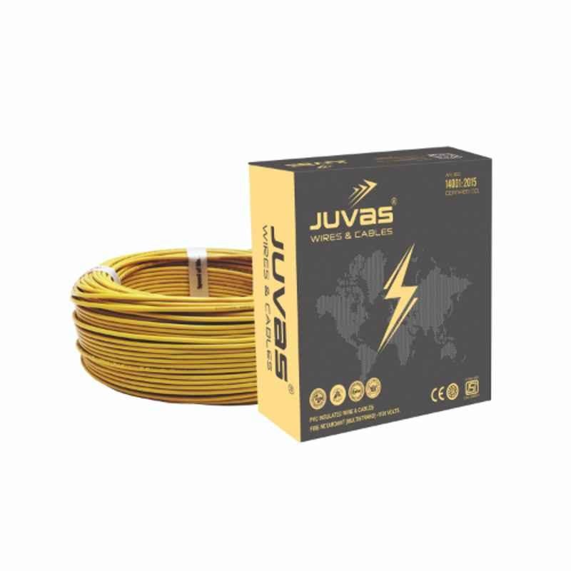 JUVAS 1 Sqmm 90m Yellow FR PVC Insulated Multistrand Copper Wire