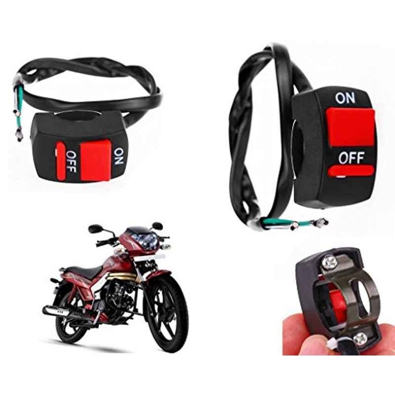 Auto Pearl 7/8 inch 12V Bike Fog Light Handle Bar Switch for Mahindra Centuro Rockstar