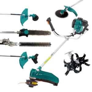 Green Eagle 2.5HP 52cc 2 Stroke 6 in 1 Brush Cutter with Weeder, Tiller Chainsaw & Blade Attachments, SP-GX-50TA