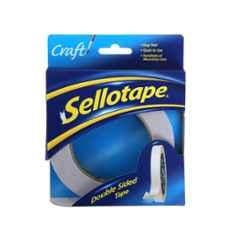 Sellotape 12mm 33m Plastic Double Sided Tape with Solid Grip & Easy Peel