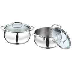 Vinod Almaty 2 Pcs Induction Friendly Casserole Set with Lid, 2ALC (Pack of 2)