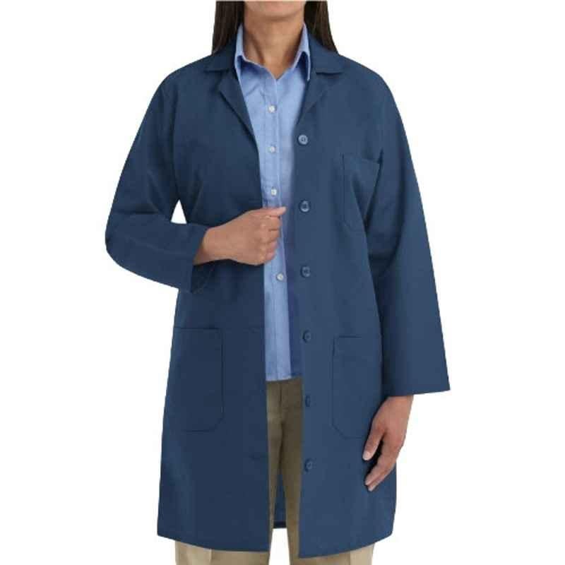 Superb Uniforms Polyester & Viscose Navy Blue Full Sleeves Long Lab Coat, SUW/N/LC07, Size: L