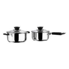 Vinod 2 Pcs Stainless Steel Induction Friendly Master Chef Cookware Set, MCC2 (Pack of 5)