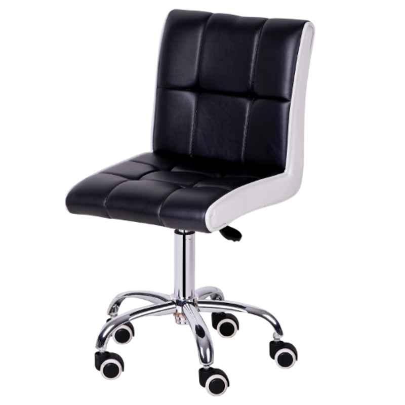Da Urban Cadbury Black & White Height Adjustable & Revolving Bar Stool Chair with Wheels