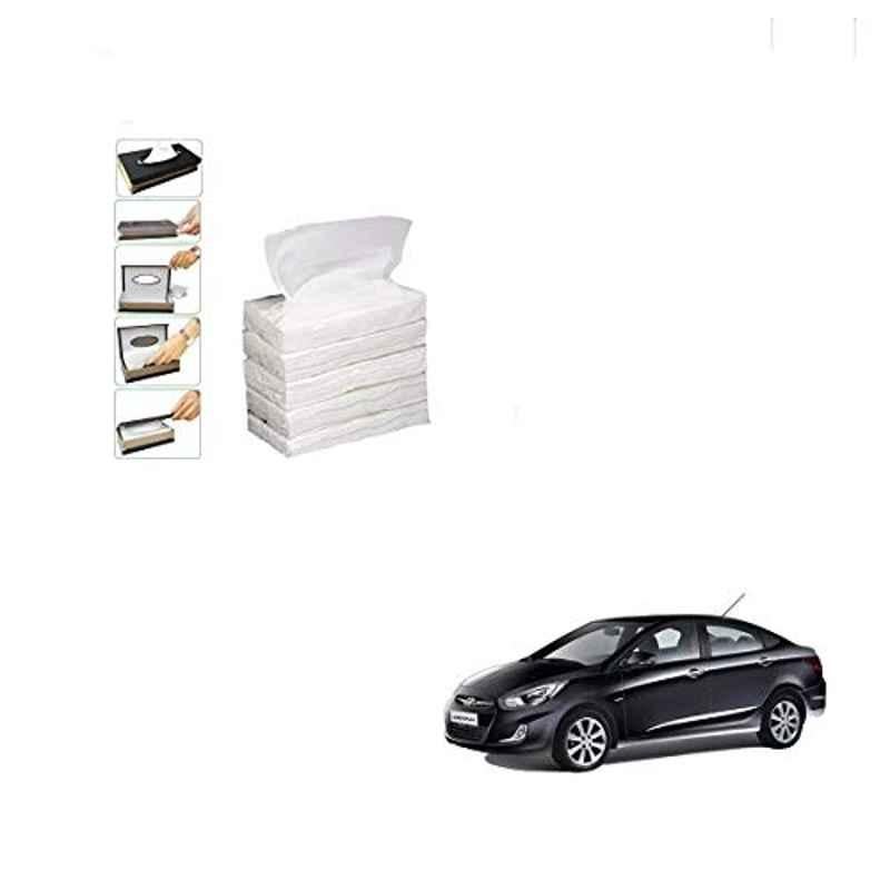 Kozdiko 100 Pulls Dispenser Box Refiller Tissue Paper with 200 Sheets for Hyundai Verna Fluidic (Pack of 5)