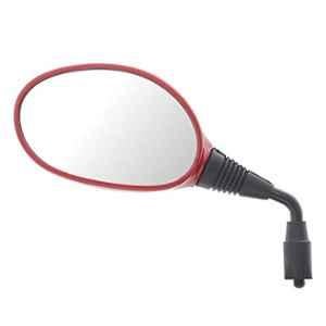 Uno Minda Left Side Shatterproof Glass Rear View Mirror for Hero Passion Pro, RV-5010L-CRED