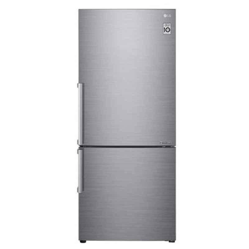 LG 449L Shiny Steel Refrigerator with Bottom Freezer, GC-B529BLHZ