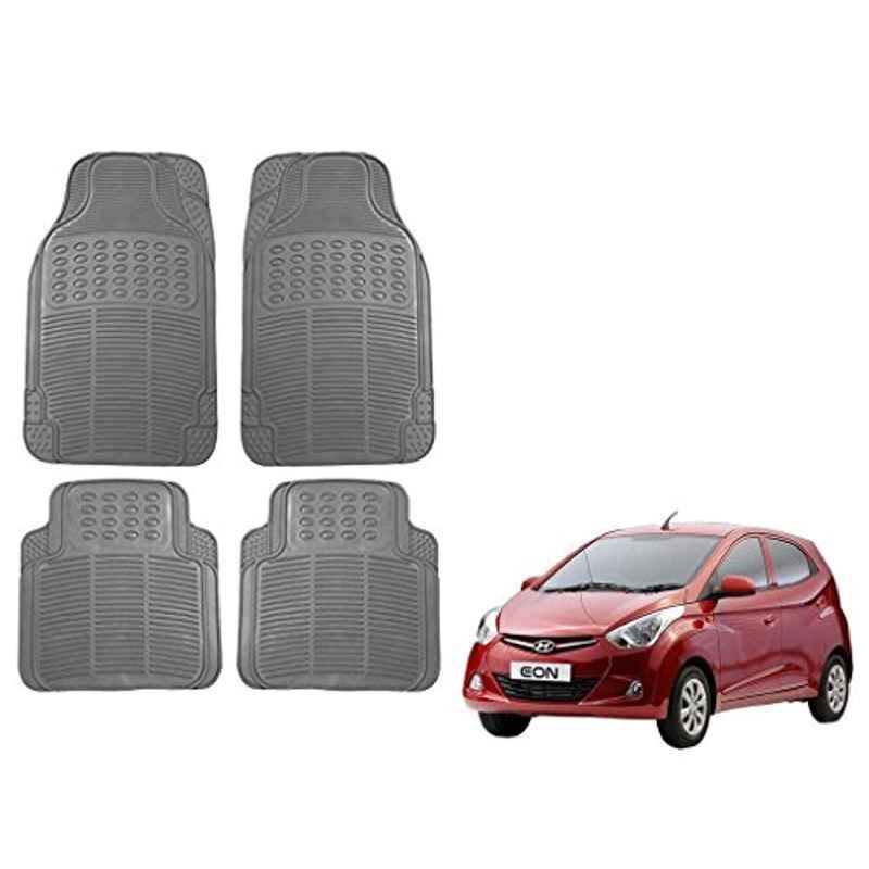 Kozdiko 4 Pcs Grey Rubber Car Mat Set for Hyundai Eon