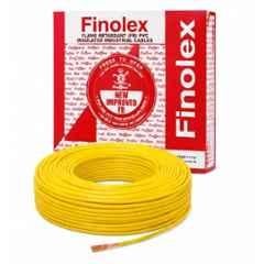 Finolex Silver 1 Sqmm Single Core Yellow Copper Flame Retardant PVC Insulated Industrial Cable, Length: 90 m