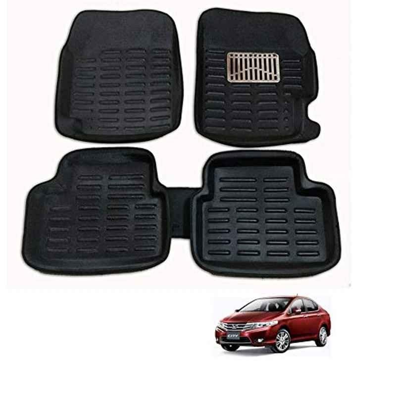 Kozdiko 3D Black Car Foot Mat Set for Honda City ivtec 2010-2014, koz_88247
