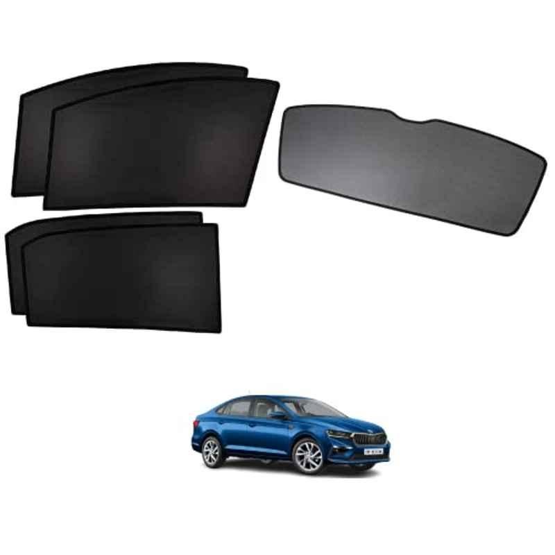 Kozdiko 5 Pcs Mesh Black Fixed Window & Rear Sun Shade Set for Skoda Slavia