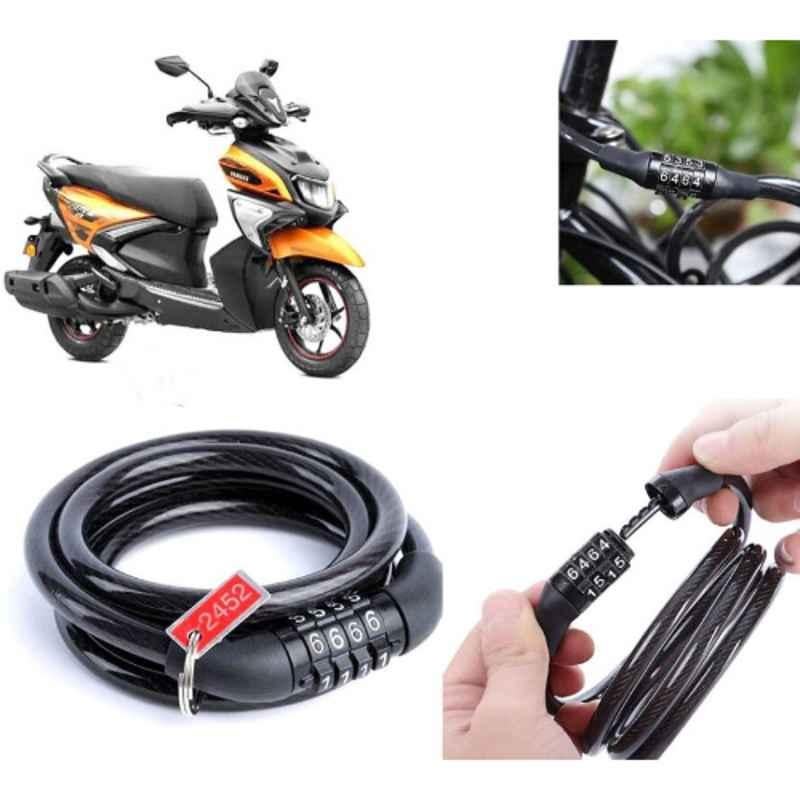 Auto Pearl PVC & Plastic Black Combination Cable Lock for Ray ZR BS6