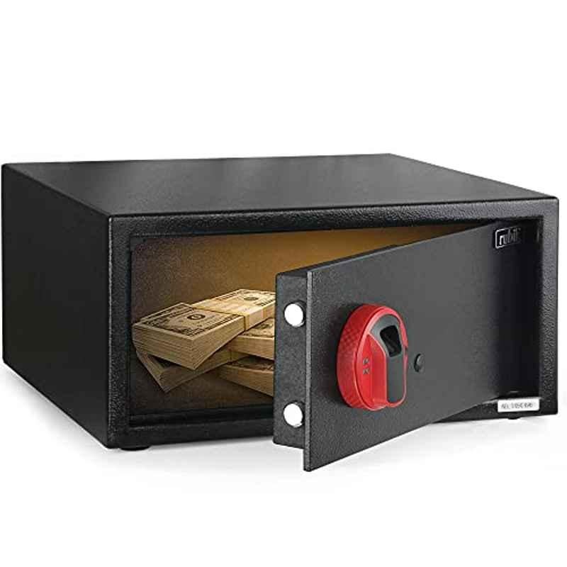 Rubik 42x37x20cm Alloy Steel Black Safe Box with Biometric Fingerprint Lock, RBSY-152