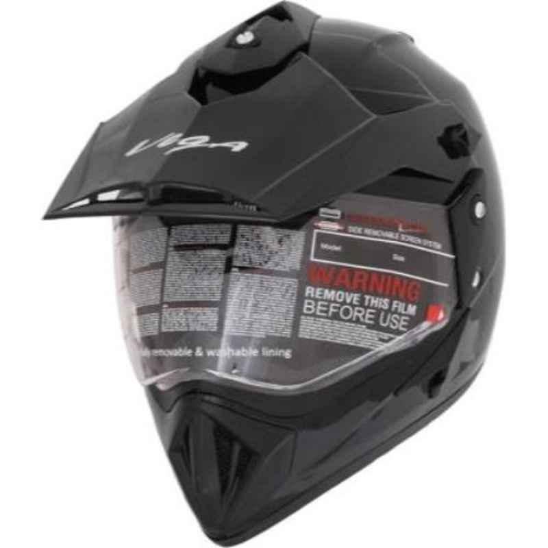 Vega Off Road Gloss Black Motocross Motorbike Helmet, Size (L, 580 mm)