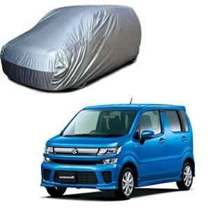 Kozdiko Silver Matty Body Cover with Buckle Belt for Maruti Suzuki Wagonr Next Gen 2019