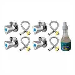 Fastgear Triangle Stainless Steel Silver Chrome Finish Bathroom Faucet Set, FG2287