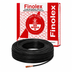 Finolex Silver 1.5 Sqmm Single Core Black Copper Flame Retardant PVC Insulated Industrial Cable, Length: 90 m