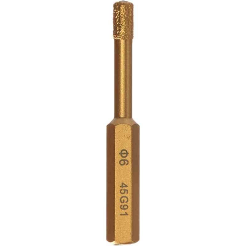 Tivoly Technic 6 mm Gold Ceramic Diamond Dry Drill Bit, 12000920600