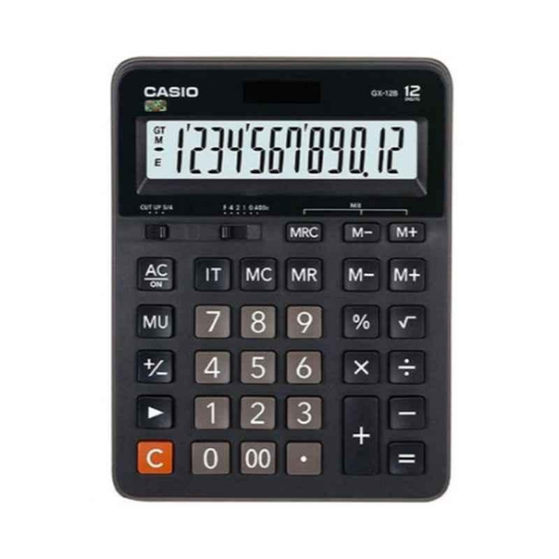 Casio GX12B 20.75x15.9x3.43cm Plastic Black & Grey 12 Digit Basic Calculator
