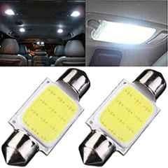 AOW Super Bright Car Roof Light/Dome Light (White) Universal For All Cars And Suv, Pack Of 2 (Length : 3.2 cm)