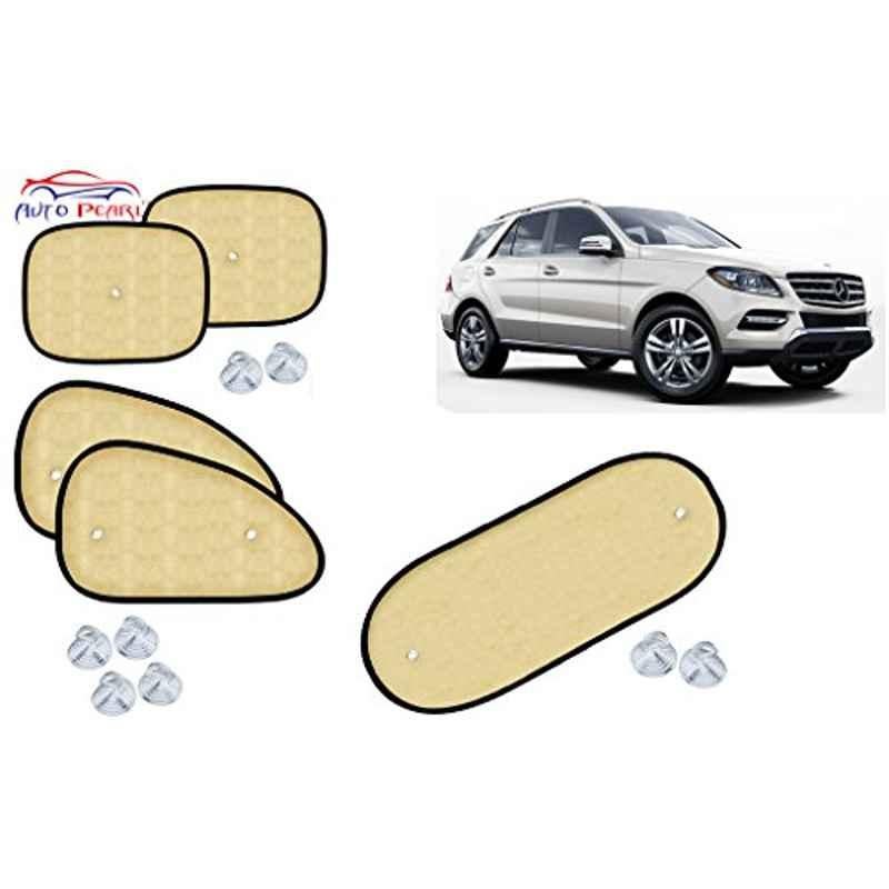 Auto Pearl 5 Pcs PVC & Mesh Beige Window & Rear Sun Shade Set for Mercedes Benz ML