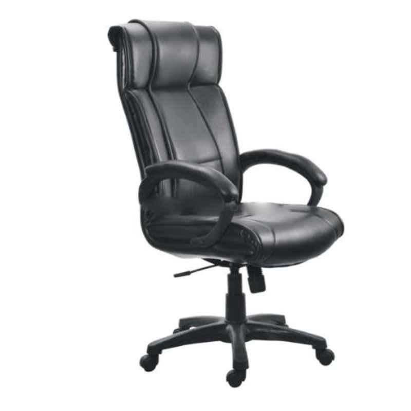 Modern India Leatherette Black High Back Office Chair, MI238 (Pack of 2)