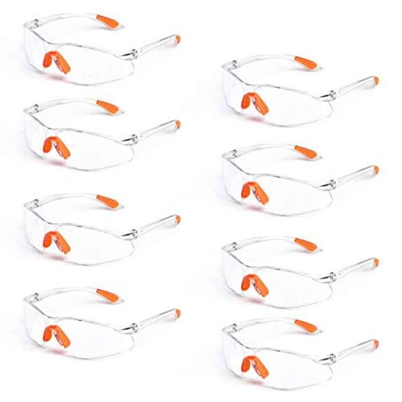 Polycarbonate Clear Anti Fog & Anti Scratch Wraparound Safety Goggle (Pack of 8)