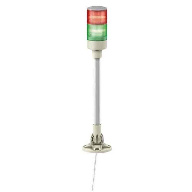Schneider 24V RG LED Tower Light with Foldable Bracket, Tube Mounting & Buzzer, XVGB2SM