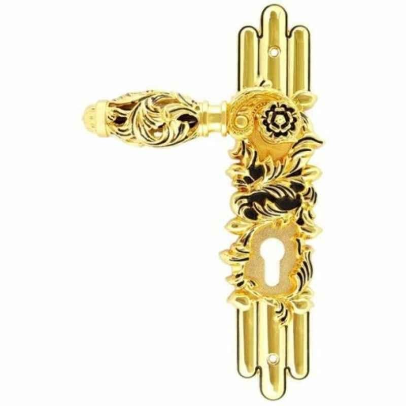 APT Gold Brass Lever Handle with Lock