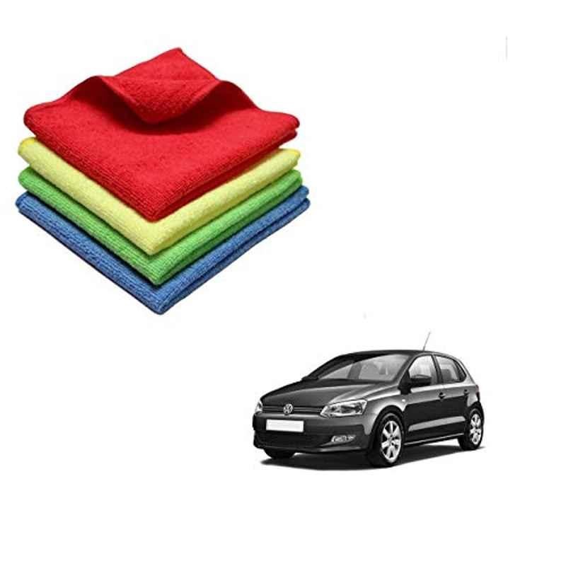 Kozdiko 40x40cm 300GSM Microfiber Cleaning Cloth for Volkswagen Polo (Pack of 4)