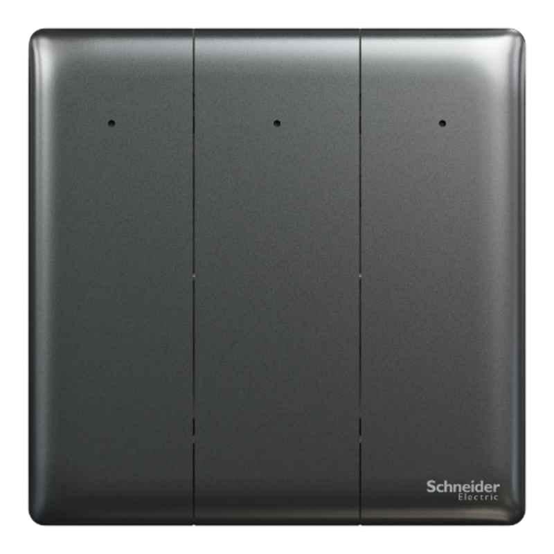 Schneider Electric Unica X 16A 250V 2 Way 3 Gangs Dark Grey Switch with LED, NUX33_2N_DG