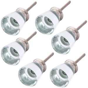 Atom 1.25 Inch Round Long Clear Crystal Glass Cabinet Door knob (Pack of 6)