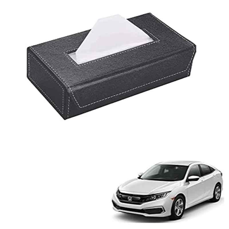 Kozdiko 100 Pulls PU Leather Grey Car Tissue Paper Box with 200 Sheets for Honda New Civic 2019