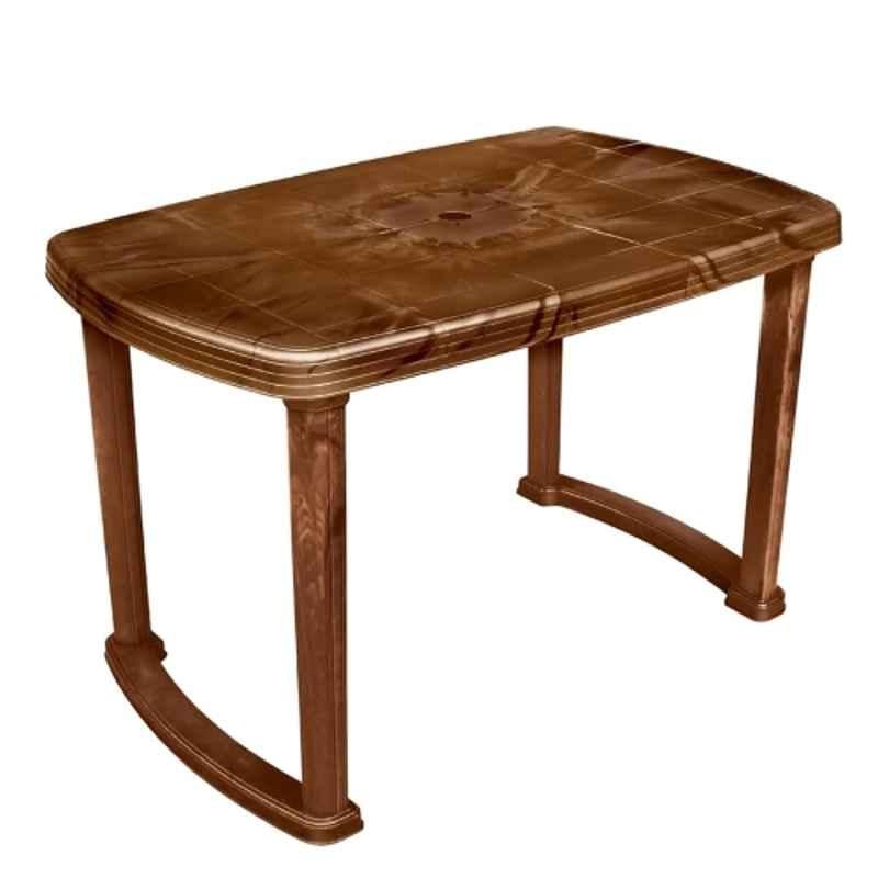 Maharaja 114x73.5x72cm Polypropylene Teakwood 4 Seater Dining Table for Home, Offices & Restaurant