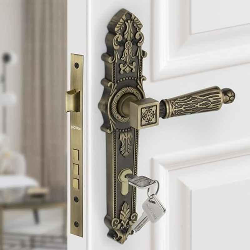 Plantex Heavy-Duty Door Lock for Main Door/Mortise Locks Handle Set with 3 Years of Warranty by Plantex/Mortice Locks with 3 Keys, Brass Lock Body & Cylinder657- Antique Brass