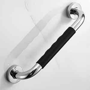 Plantex 304 Stainless Steel Grab Bar for Toilet with Grip/Anti-Slip Handle for Bathroom Support (Chrome & Black)