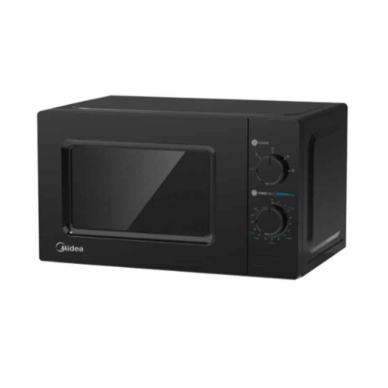 Midea 700W 20L Black Solo Microwave Oven with Mechanical Control, MMC21BK